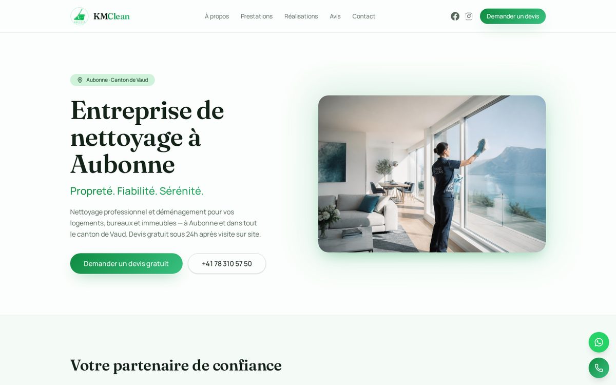 Réalisation Grindly — KMClean